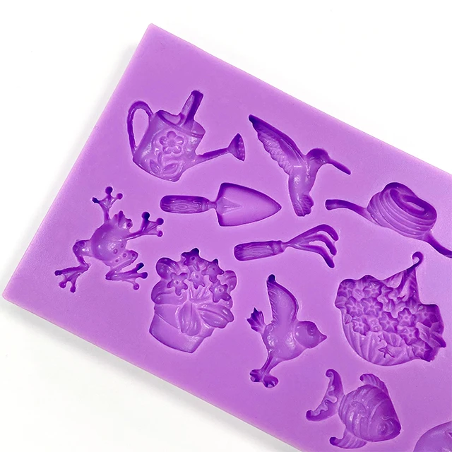 s75g frog bunny bucket fish animal garden Silicone Mold Sugarcraft mould DIY Chocolate Baking Tools Cake Fondant tool Decoration