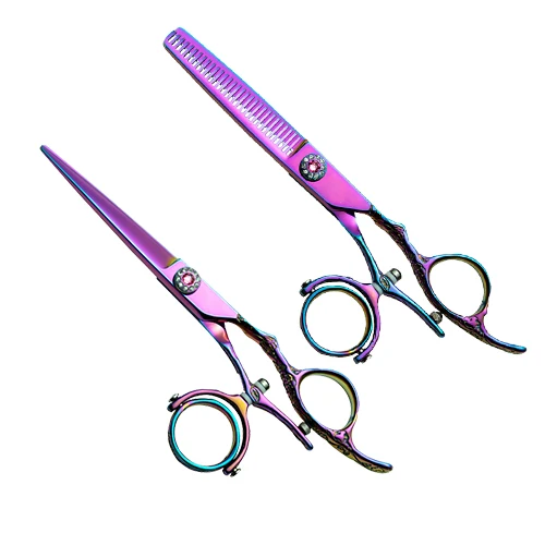 2024 New product swivel scissor thinning hair cutting scissor 6inch Japanese 440c 3 ring barber scissors
