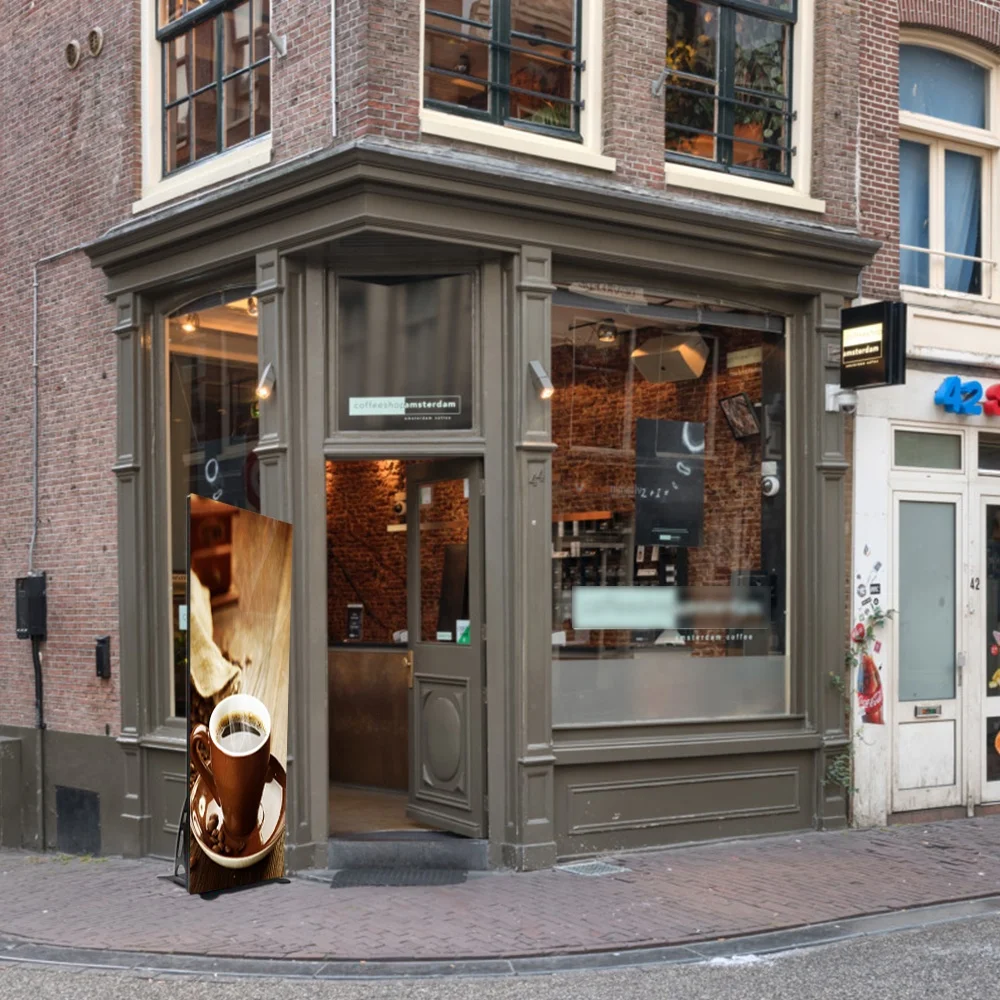 Indoor portable led mirror screen floor standing advertising P2.5 HD LED poster