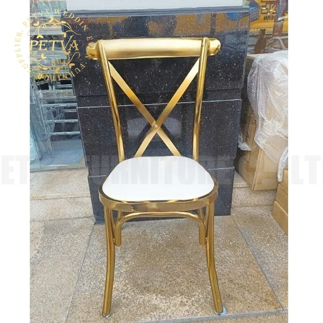 Chair metal wishbone seat wedding dining crossback cross back chair for event