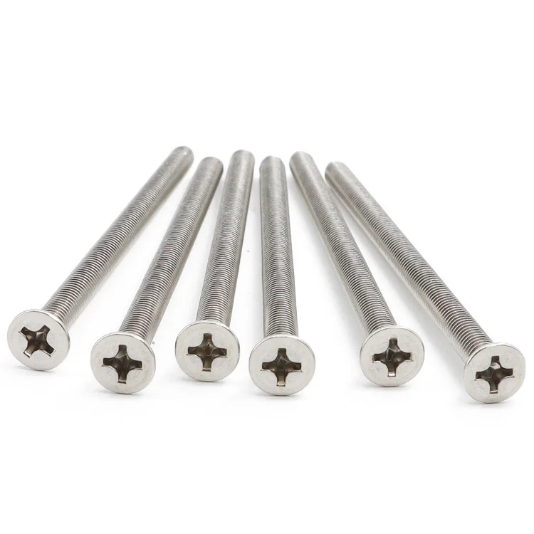 M2 M2.5 M3 M4 M5 M6 304 Stainless Steel Lengthened Cross Phillips Flat Countersink Head Screw Bolts L=90-200mm Extra Long Screw