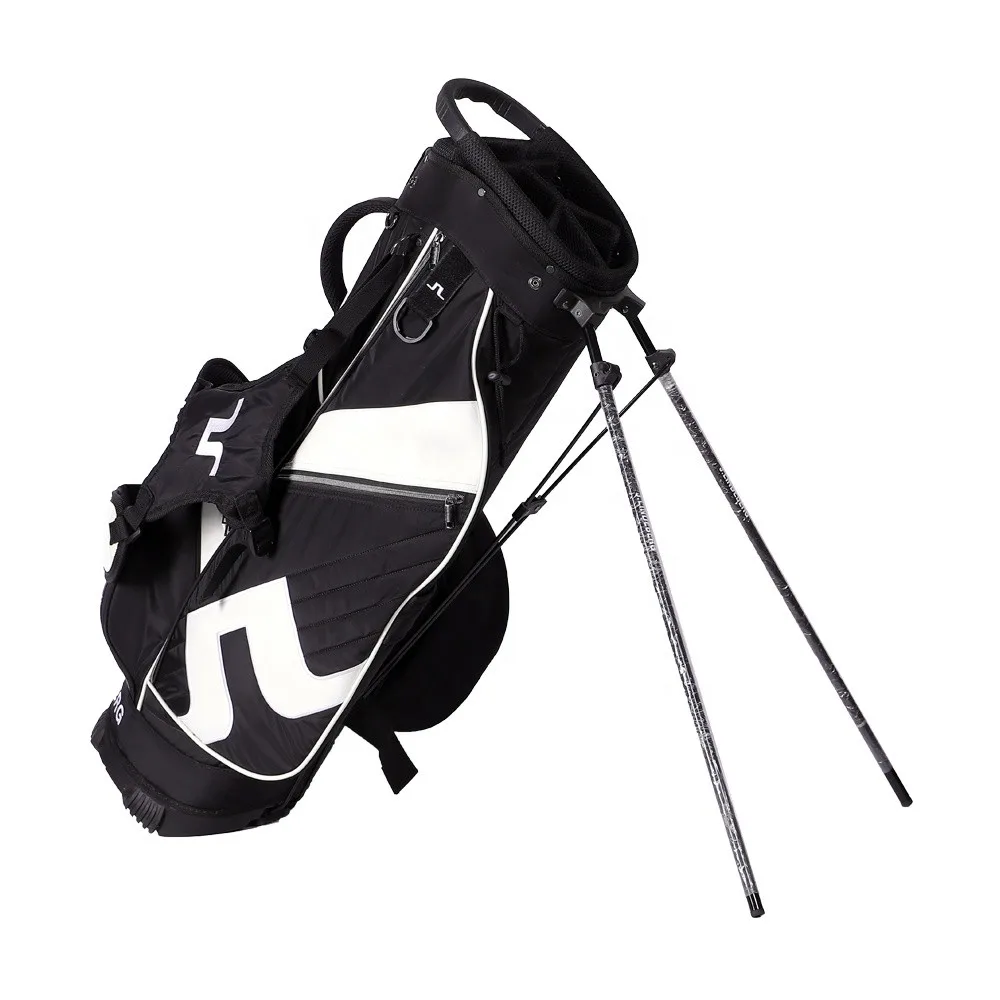 CS High Quality Customized Waterproof Dual Straps Black PU Leather Golf Stand Bag Custom Logo Golf Bag for Men