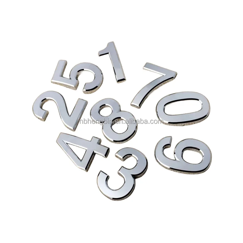 Wholesale Custom Adhesive 3d Abs Chrome Car Number Letters Embolem For Make Car Plate License