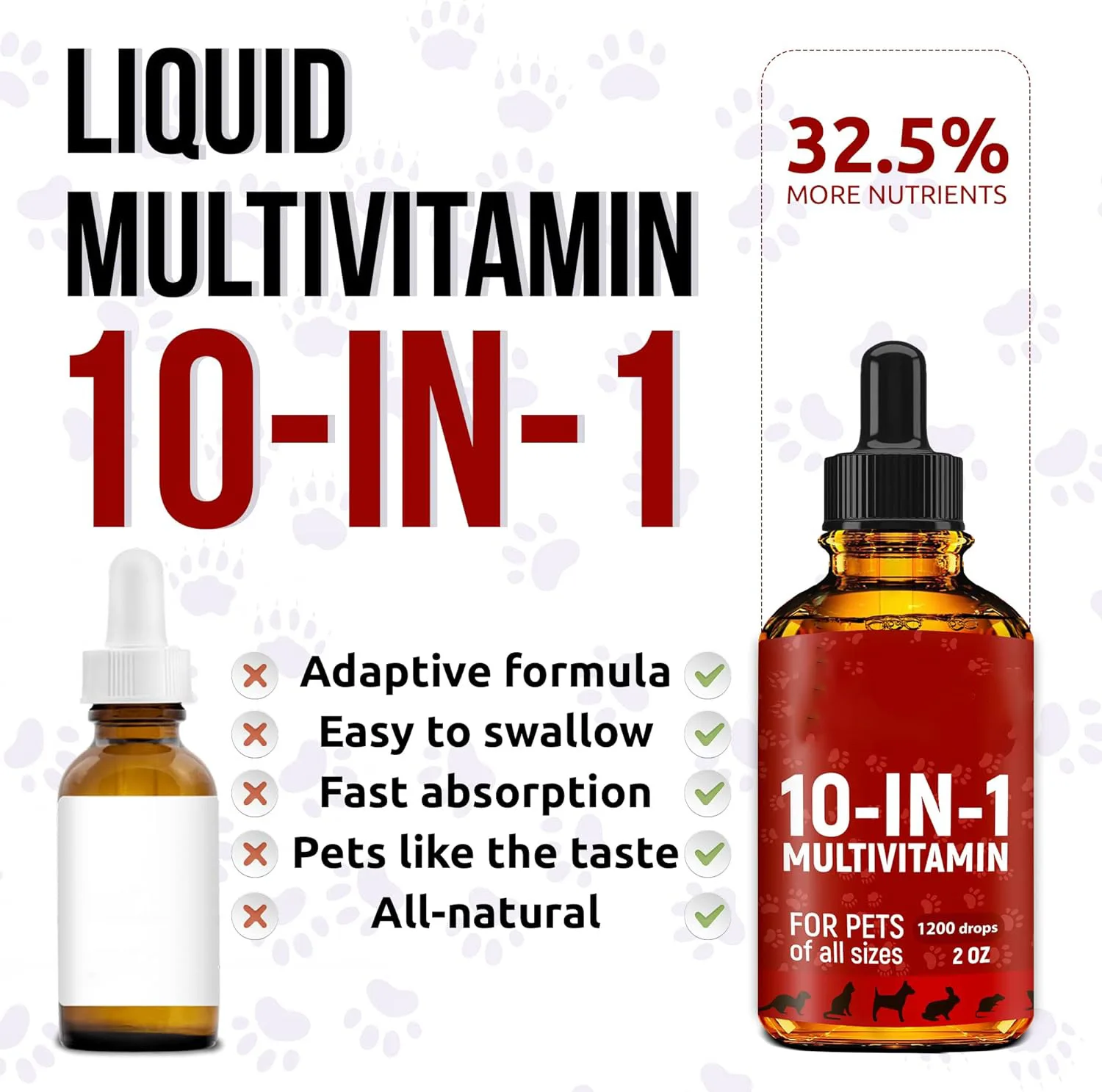 OEM  10 In 1 Cat & Dog Multivitamin Drops Liquid Cranberry Extract Pet Multivitamin Supplements Drops For Hip & Joint Health