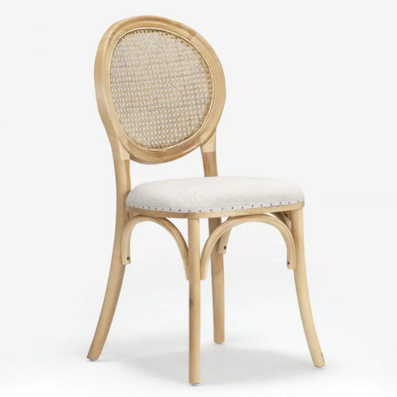 Скандинавская мебель для дома stuholz HL, обеденные стулья из твердой древесины для ресторана с ротанговым круглым основанием (1600231499115)