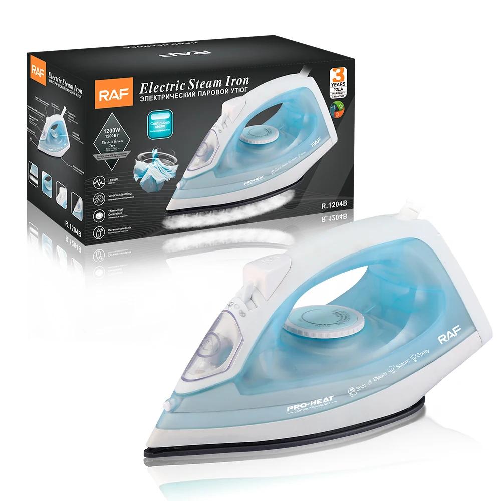 RAF Factory Hot Selling Home Automatic Handheld Ceramic Soleplate Electric Spray Steam Iron