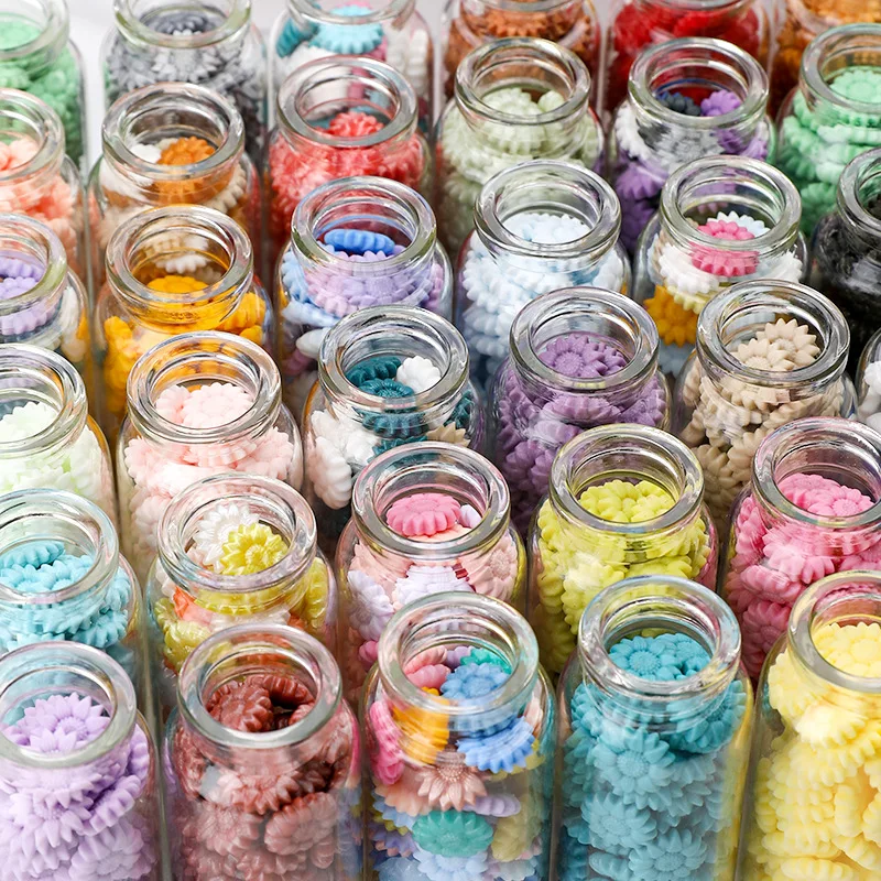 60pcs/ Glass Jar Sunflower Pearl Wax With Cork ,Sealing Wax Beads Invitation Envelopes Decorating Gifts Wax  Melting