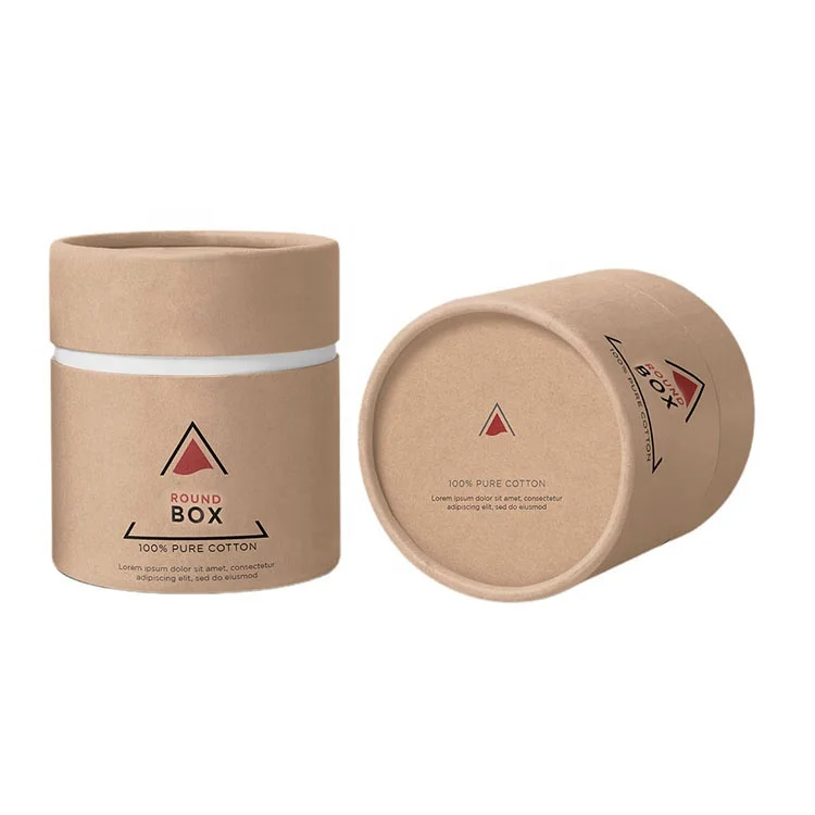 Индивидуальный Логотип Круглый картонный цилиндр для упаковки чая коробка свечей упаковка из крафт-бумаги