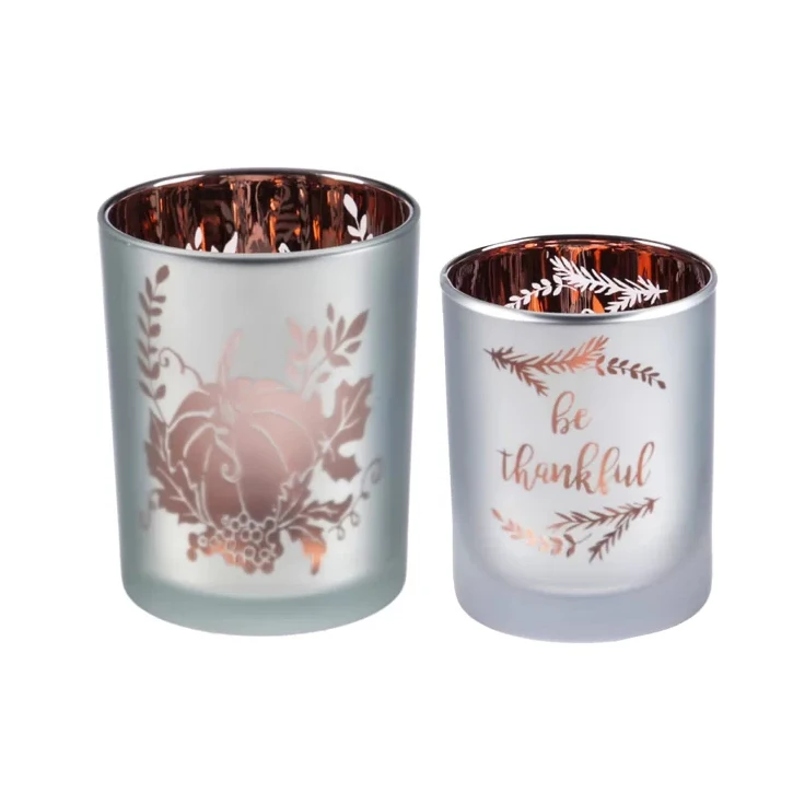 Custom pattern design elegant pattern Frosted Scented Glass Candle Jar for candle making