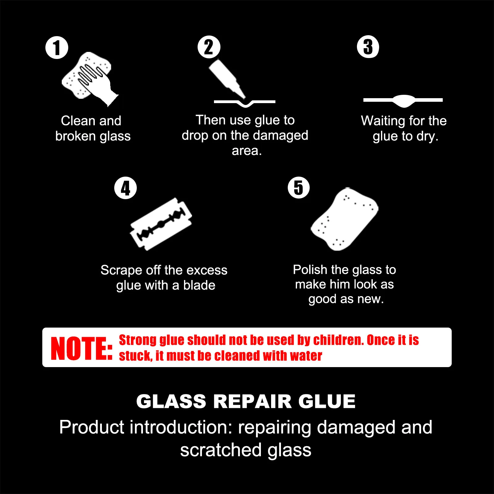 Car Windshield Cracked Repair Tool Car Window Screen Repair Kit Glass Curing Glue Auto Glass Scratch Crack Restore