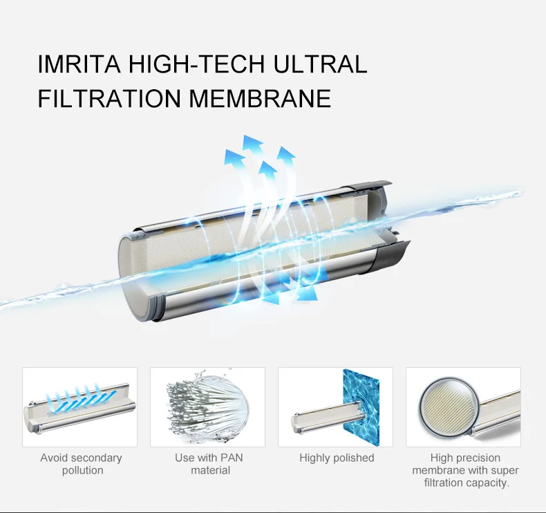 IMRITA Whole House UF Membrane Water Purifier Machine 8T/H Big Water Flow Stainless Steel Central Water Filter