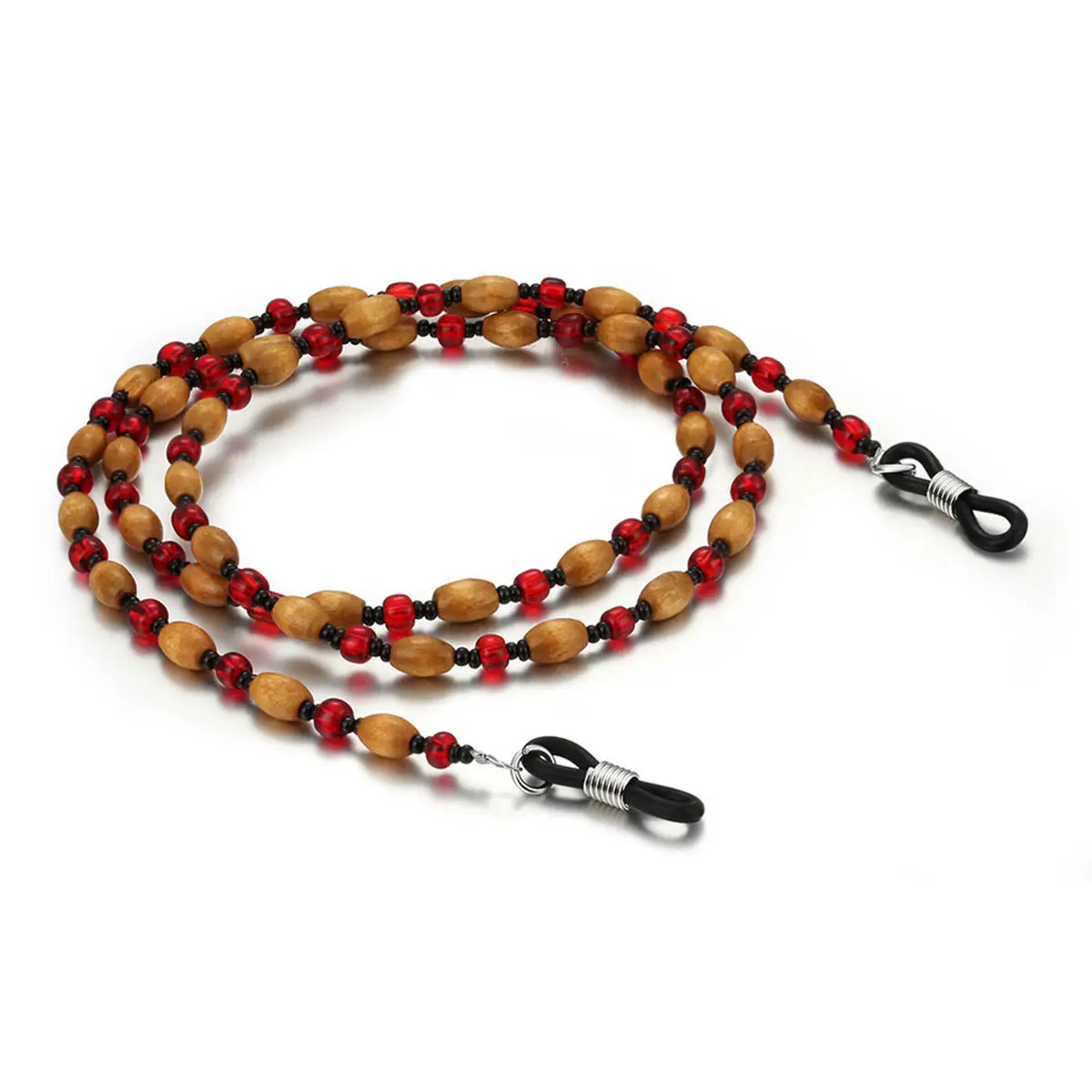 Изготовленные на заказ солнечные очки цепи держатель ремешок шнурок очки фиксатор из деревянных бусин очки шнур