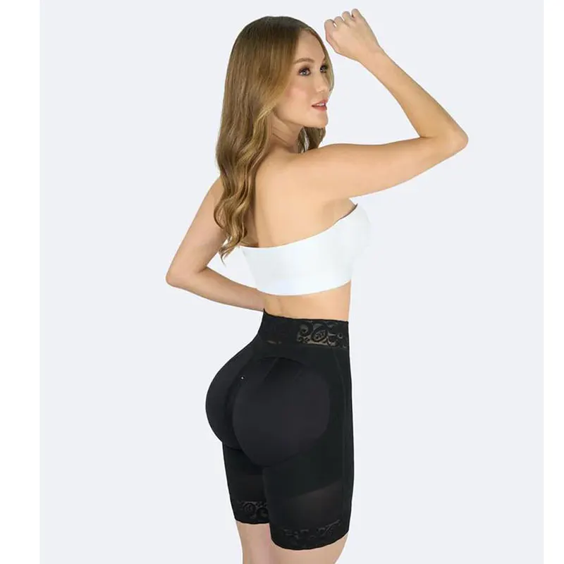 Butt Lifter Shorts with Brooches Short Women Double Compression Belly Zipper Butt Lifter Body Shaper Garment Adjustable Straps