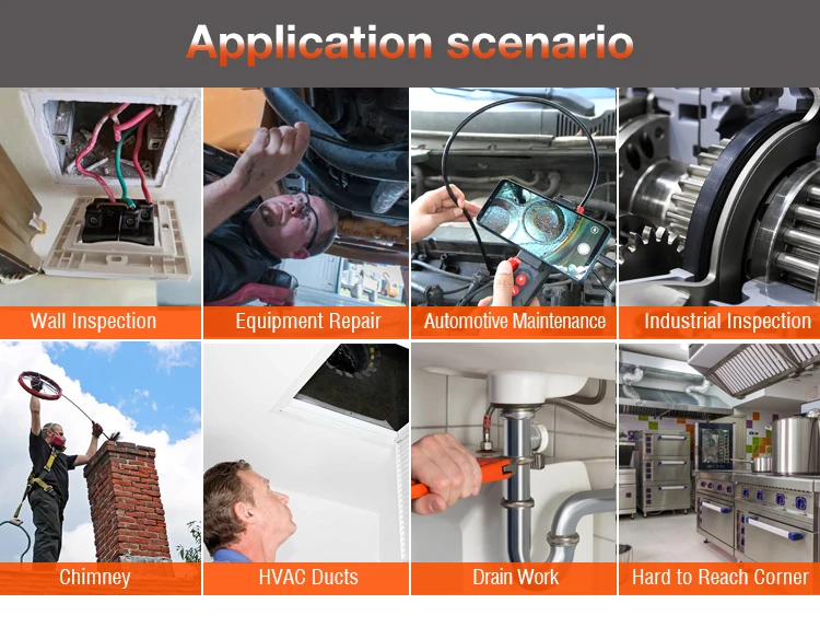 Car Diagnostic Tools 6.0/8..5mm Semi-rigid tube borescope camera inspection for android and ios system industrial videoscope