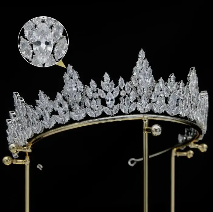 China Manufacture Wholesales Fast Delivery Luxury Crystal Hair Luxurious Royal Crown Bridal Crowns