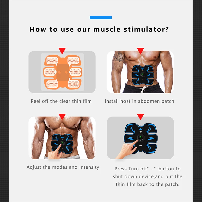 EMS Wireless Muscle Stimulator Trainer Smart Fitness Abdominal Training Electric Weight Loss Stickers Body Slimming Massager