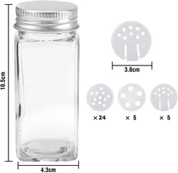 Wholesale Kitchen Seasoning Bottles 120ml Square Glass Spice Jar With Shaker Lids