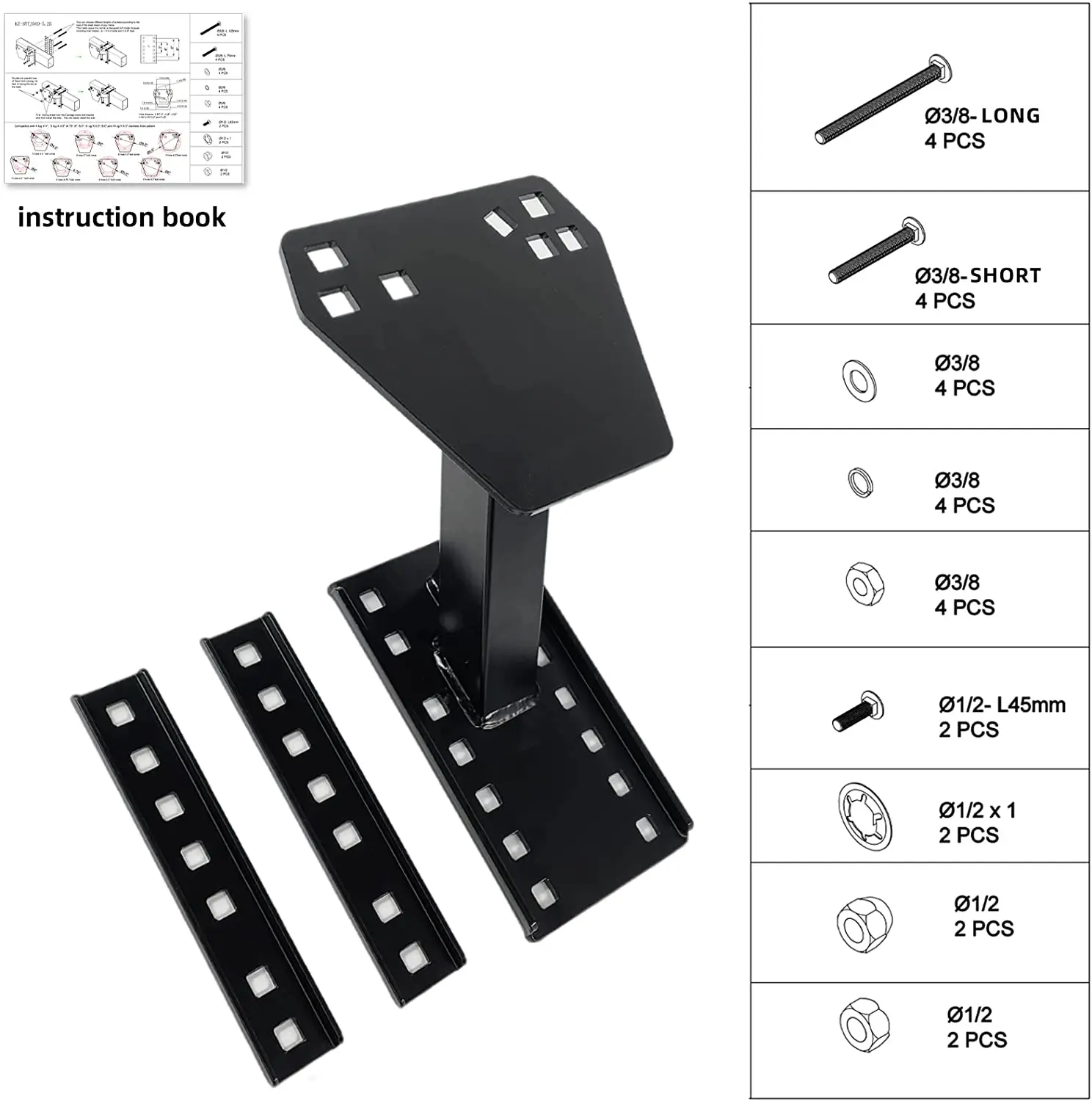 Fits Most 4 & 5 & 6 Lugs Wheels Spare Tire Carrier Powder Coat Steel Upgraded Trailer Spare Tire Mount