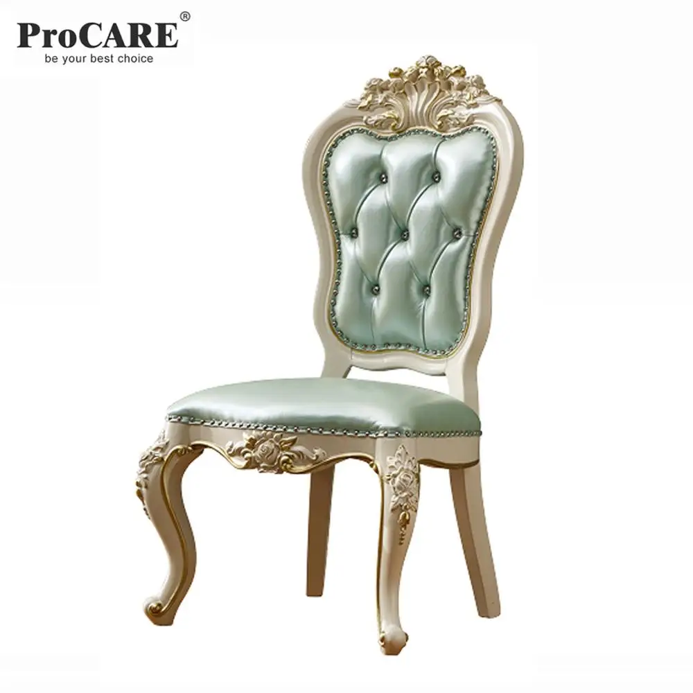 Italian French Modern Luxury Heavy Leather Cushion Upholstered Dining Room Restaurant Hotel Kitchen Solid Wood Dining Chair
