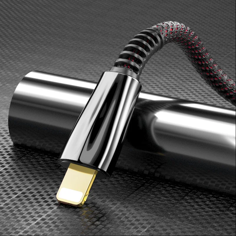 SOSLPAI new design for iphone data cable nylon fabric for iphone 2.1A phone custom logo luxury usb cable