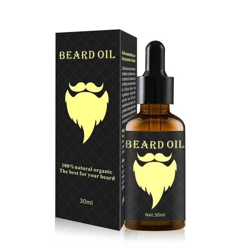 Hot Sale 100% Natural Pure Organic Beard Hair Growth Oil With Box Beard Care Products For Men