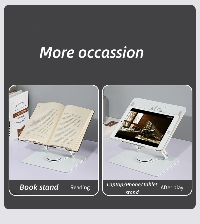 Factory Price 360 Rotating Adjustable Laptop Stand Foldable Carbon Steel Laptop Universal Holder with 2 Cooling Fans