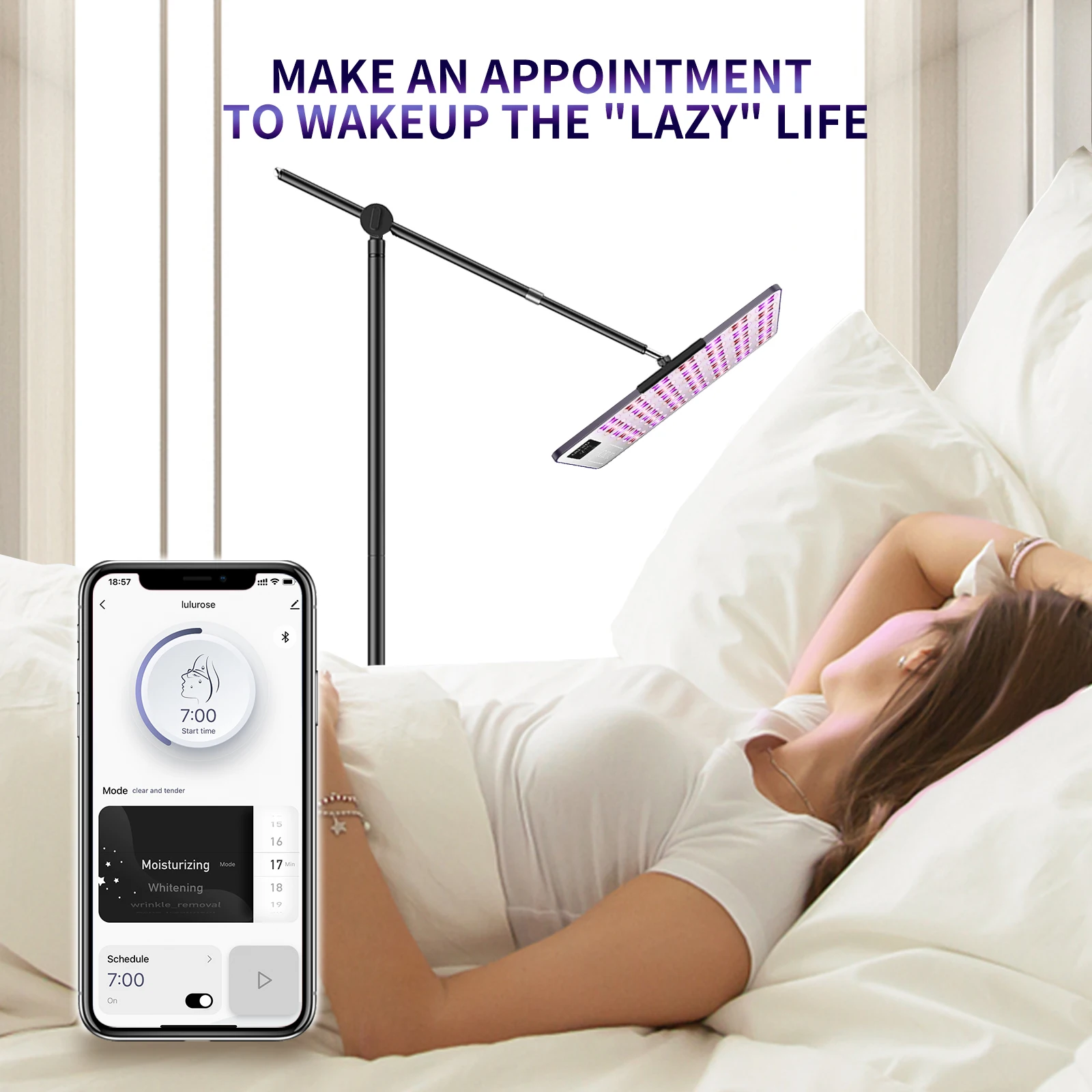 Lulurose Portable Red Light Therapy Device Whole Body Skin Care 640nm 830 Near Infrared Panel for home use Beauty lamp