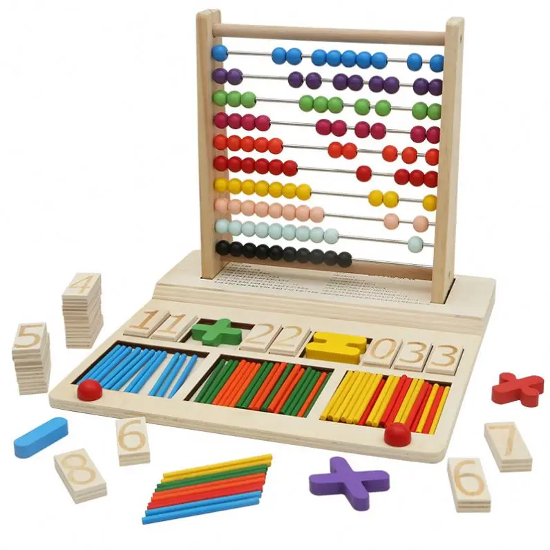 Kids Wooden Mathematics Abacus Children Early Math Learning Toy Numbers Counting Calculating Beads Montessori Educational Toy