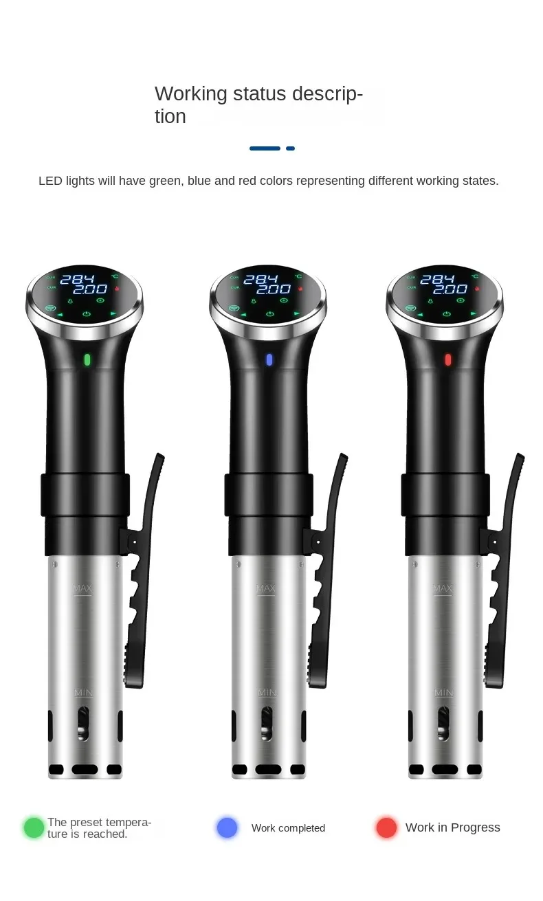 IPX7 Waterproof Sous Vide Cooker 1100W Immersion Circulator Vacuum Slow Cooker with LCD Digital Accurate Control Slow Cooker