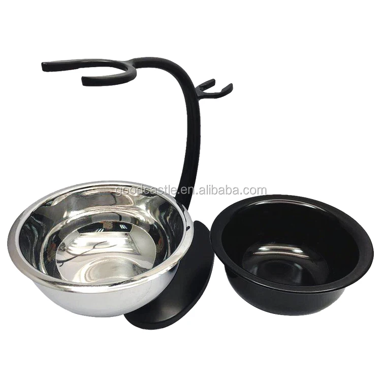 The new black three-layer shaving  razor heart-shaped shaving stand with two kinds shaving bowl shaving kits for men
