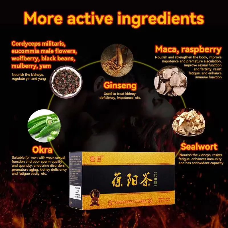 Traditional Chinese herbs for kidney erectile dysfunction men health supplement maca ginseng tea for sexua endurance men