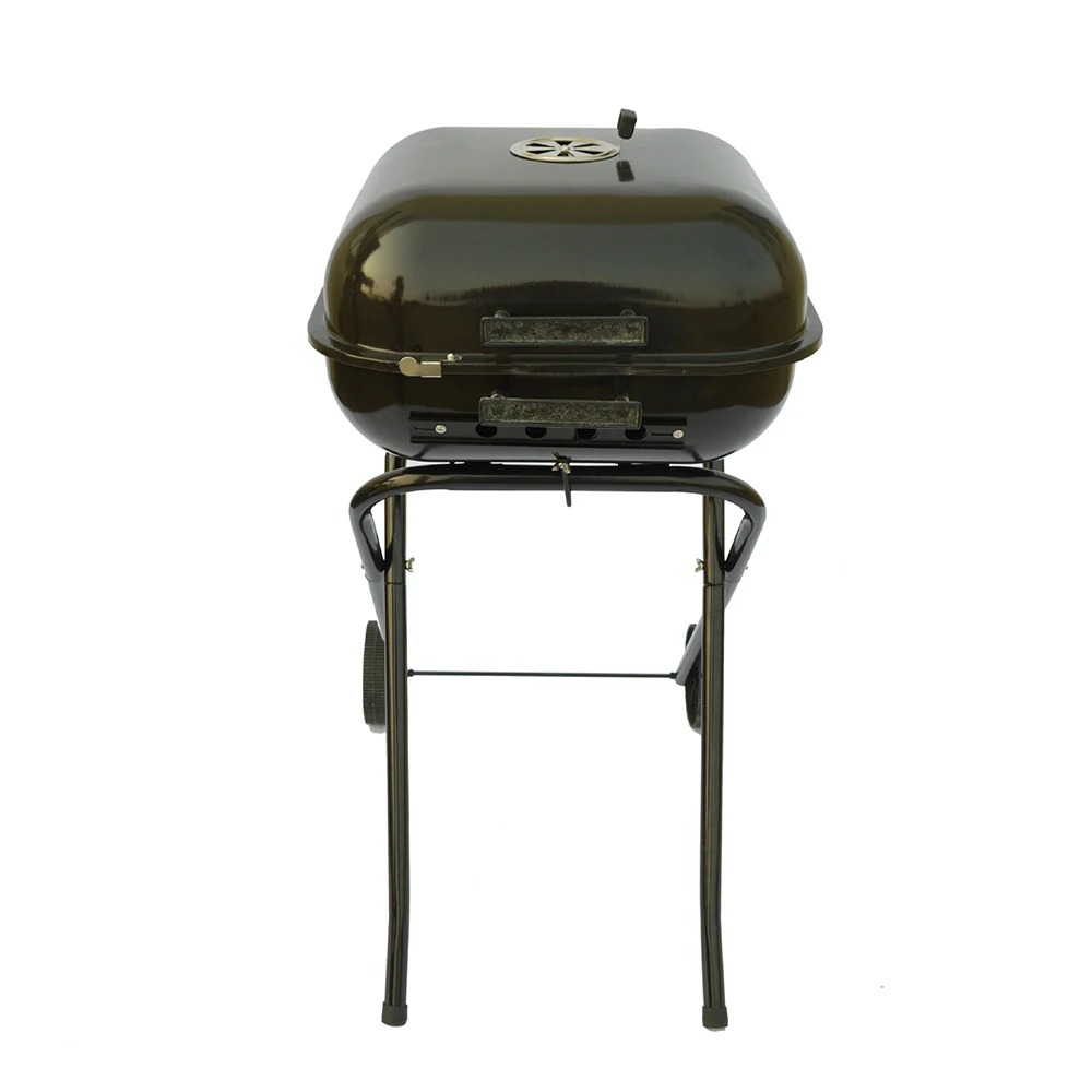 Portable Half,Barrel Steel Drum BBQ Grills Charcoal Briquette Trolley Grills/