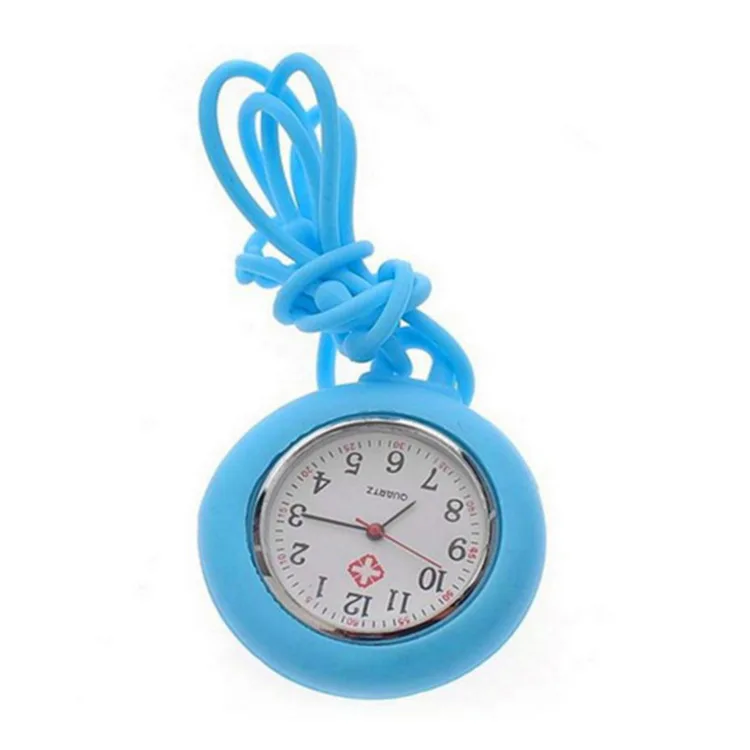 Заводские цены, модные женские часы с цветочным рисунком для медсестры, брошь на брелок, силиконовые желеобразные подвесные карманные часы, Рабочий стол для медсестры