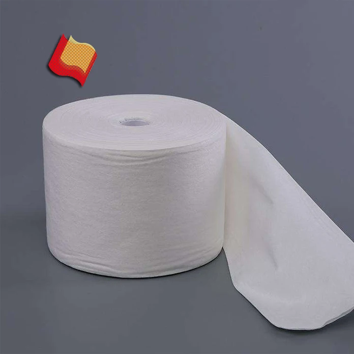 100% Cotton Rayon Wood Pulp 40gsm Spunlace Nonwoven Fabric Roll 100%Viscose for Wet Wiping Cloth