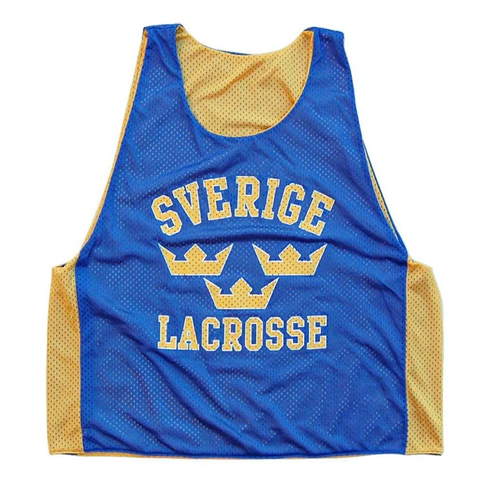 Custom High Quality Lacrosse Jerseys Team Logo Sublimation Mesh Lacrosse Pinnie Uniforms