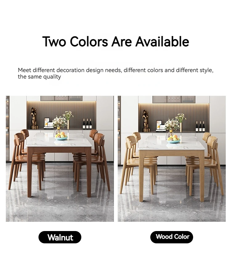 Modern dining room furniture rock board wooden dining table luxury restaurant school rectangular dining room table and chairs