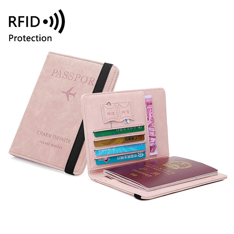 Wholesale Custom Logo Passport Cover Blank Sublimation Multifunction Travel Wallet Rfid Blocking Pu Leather Passport Holder