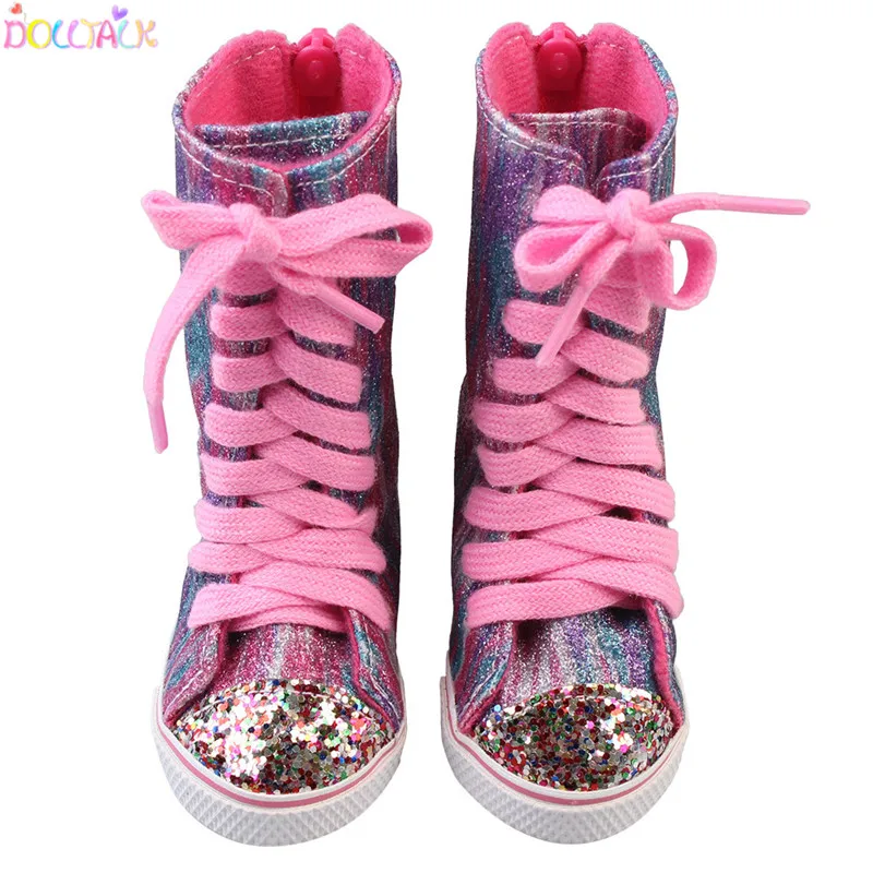 Blythe doll 18- inch American Doll Accessories Bandage Sequins Color Cool Boots Doll Shoes