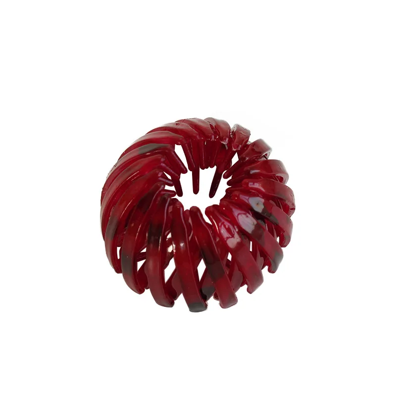 Wholesale in Stock Fashionable Rounded Circular Plastic Succinite Amber Like Acrylic Acetate Hair Claw