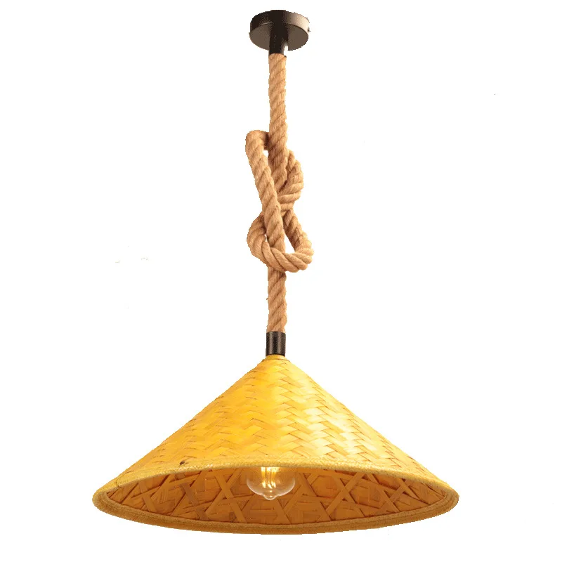Factory wholesale bamboo rattan hotel ceiling led modern chandeliers & pendant light