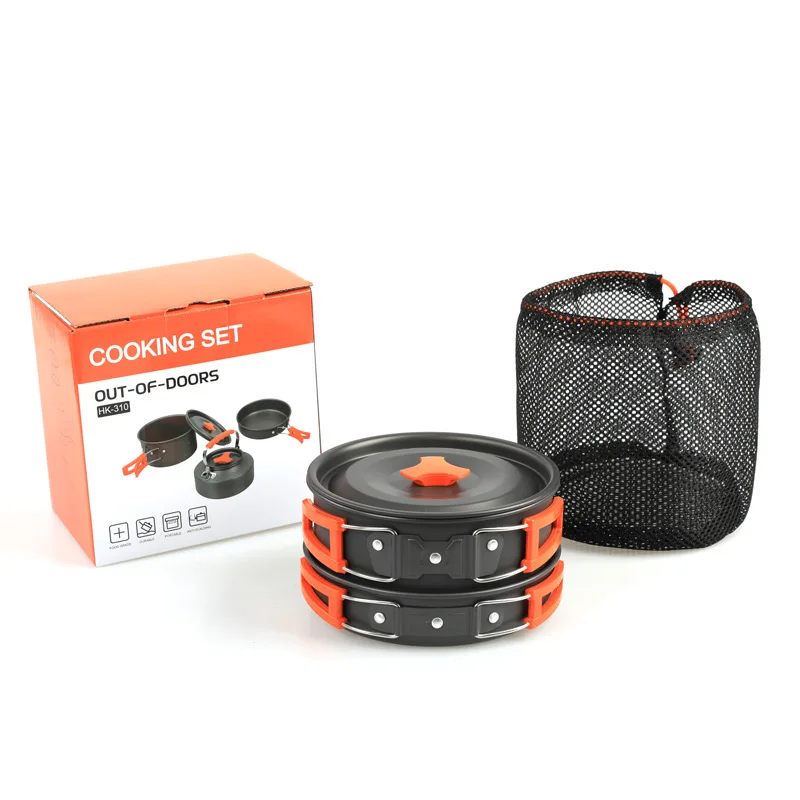 Portable Camping Tableware Cooking Set Outdoor Cookware Pan Pot Bowl Spoon Fork Utensils For Hiking Picnic Travel Wild Campismo