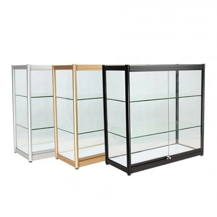 Custom retail tobacco shop display cabinet Lockable aluminum frame glass display cabinet