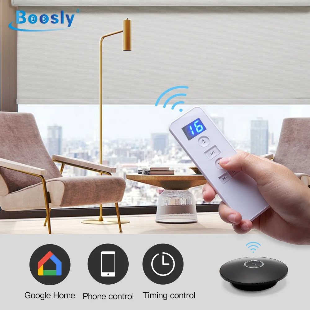 100% Polyester Fabric Spring Roller Blinds For Windows Automatic Remote Control Motoized Roller Blinds For Blackout