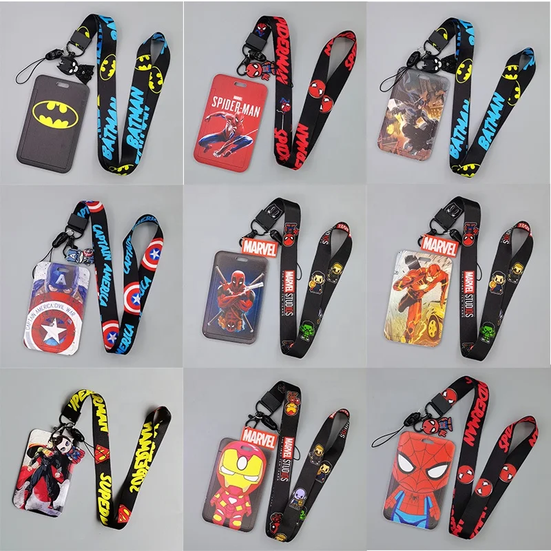 Wholesale Anime Character Marvel Spider-Man Student Bus Campus Card Holder Anti -Lost Neck Lanyard