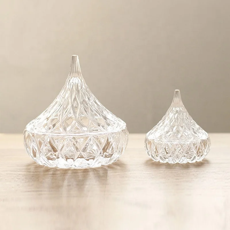 On sale cheap glass candlesticks luxury jewelry box glass candy jar storage cashew nuts jar