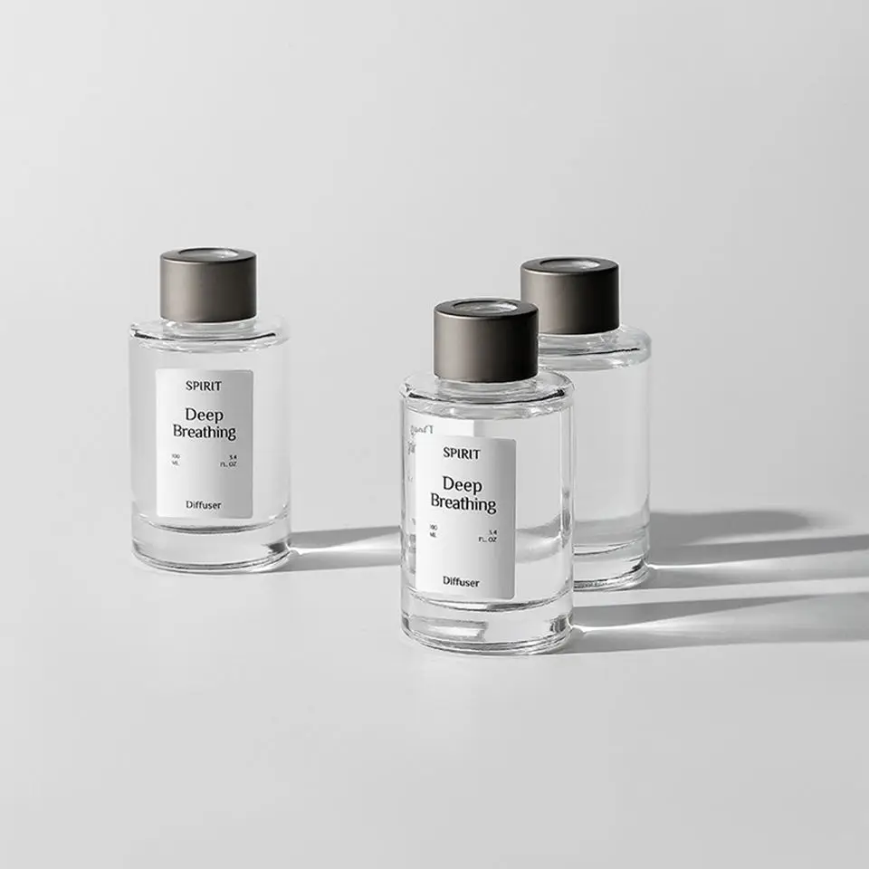 Hot Sale Empty Glass aroma oil Bottle with reed Diffuser Sticks Air Freshener Perfume Free Sample Glass Reed Diffuser Bottle