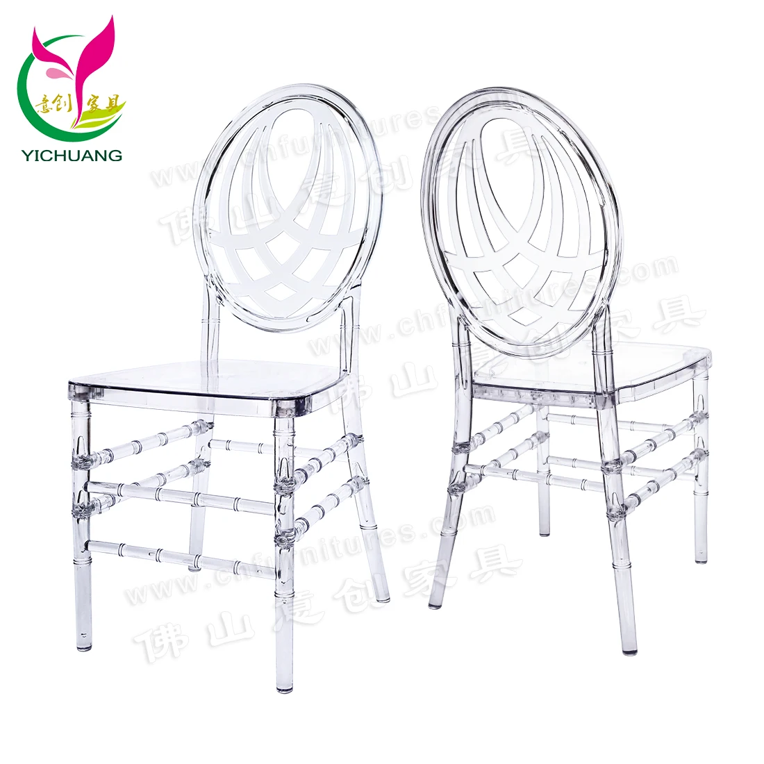 Italian Design Hotel Indoor/Outdoor Furniture Chiavari Wedding Clear Acrylic Chair for Events