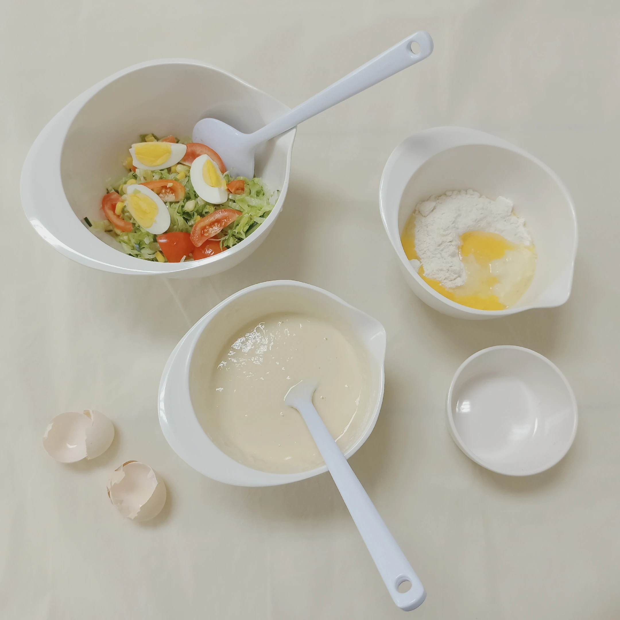 
Набор из 3 меламиновых миски для смешивания салата 