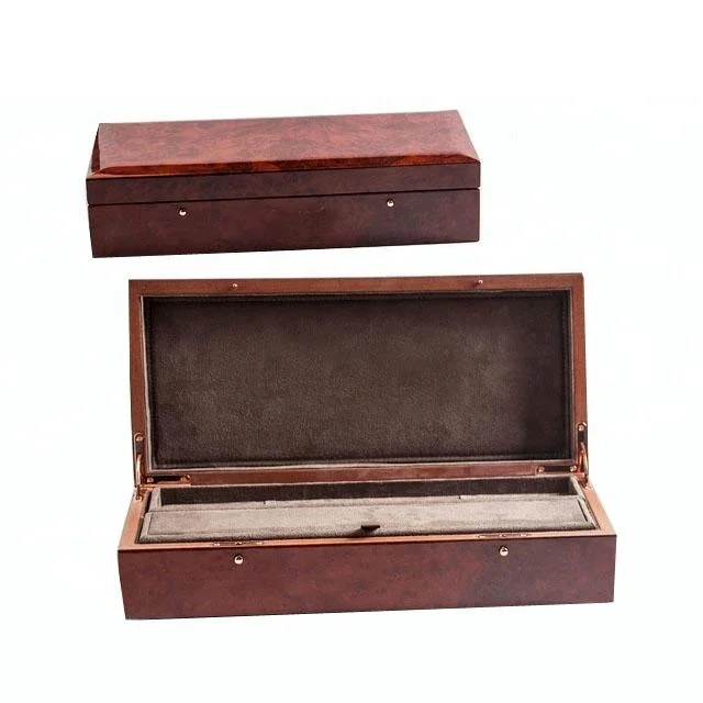 piano burl wood lacquer finish luxury wooden jewelry packaging box