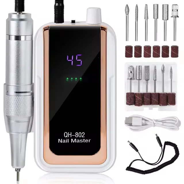 45000RPM Rechargeable Nail Drill Machine With USB Connector Nail Polish Remover Electric Drill Set Manicure Sander Low Noise